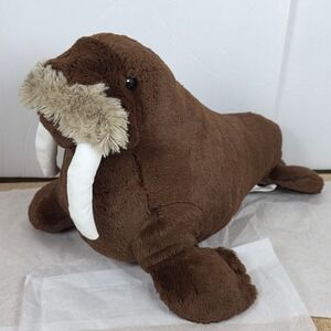SeaWorld Brown Walrus Plush Stuffed Animal‎ Souvenir Tusks DREAMJY-0421